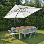 Gecko Outdoor - Parasol déporté écru 3x3 m Celestia