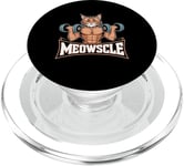 Meowscle Gym Cat T-shirt d'entraînement amusant pour les amoureux des chats PopSockets PopGrip pour MagSafe