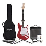 LA Electric Guitar + 15W Complete Pack Red