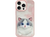 Nimmy Apple Iphone 15 Pro 6,1" Fodral Rosa Big Eyed Pet 2.0 Katt