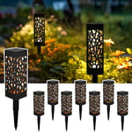 GIGALUMI Solar Lights Outdoor Garden,Garden Lights Solar Powered Waterproof,Outdoor Solar Lights for Lawn, Patio,Yard,Pathway,Auto On/Off,8 Pack,Warm White