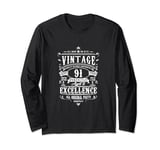 Vintage 91st Birthday Gift for Men 91 Years Old Long Sleeve T-Shirt