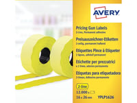 Avery Yplp1626, Gul, Prislapp, Permanent, Papper, 26 Mm, 16 Mm