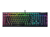 Razer BlackWidow V4 X - Tangentbord - 100% - full size - med mediavals - bakgrundsbelyst - USB - QWERTY - Nordisk - tangentbrytare: Razer Green