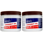 2x Dax Coconut Oil Enriched With Vitamin E For Skin And Hair 14oz (397g)