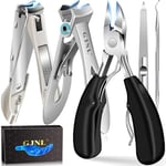 Coupe Ongle Set- Pinces à Ongles pour Les Ongles épais pour les Personnes âgées, Large Ouverture de la Mâchoire Couteau à ongles Professionnel à Longue Manche Nail Clippers Silbrig