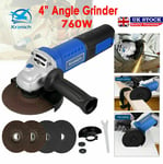 HEAVY DUTY 760W 100MM ELECTRIC ANGLE GRINDER 4" SANDER CUTTING GRINDING DISCS