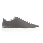 Armani Mens Leather Trainers in Grey Leather (archived) - Size UK 5.5