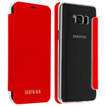 ETUI FOLIO GUESS GAMME IRIDESCENT POUR SAMSUNG GALAXY S8 PLUS G955 ROUGE