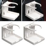 2st Vikbar kopp Dryckeshållare Mugghållare Bricka Vattenflaskhållare Justerbar dryckeshållare För bil Fordon Lastbil Båt Camper Rv - Dryckshållare 2pcs white