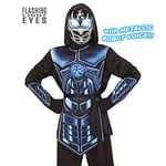 "CYBER NINJA" (hooded coat, tabard, belt, arm guards, mask with flashing light eyes & 3 robot voice sounds) (3 x AAA batteries included) - (158 cm / 11-13 Years)
