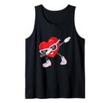 Dabbing Heart Funny present Mens Kids Boys Valentines Day Tank Top