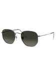 Ray-BanHexagonal Flat Lens Sunglasses - Gunmetal/Light Grey Gradient