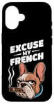 Coque pour iPhone 16 Bulldog français Excuse My Frenchie Vintage Bulldog Lover