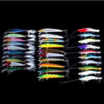 30-pack fiskedrag wobbler, Minnow mixed, Crankbait multifärg