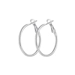 Klassiska Blanka Tunna Runda Hoop Örhängen - 3 cm - Silver Silver