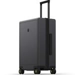 LEVEL8 Valise Cabine Élégant Micro Diamant Structuré Design Bagages Cabine Trolley Rigide Valise Moyenne avec 4 roulettes Doubles Pivotantes et Serrure TSA, 66x44x26CM, 65L, Gris Foncé