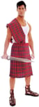 Men's Scottish Kilt Warrior Braveheart Costume - One Size