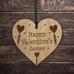 Valentines Gift For Him Her Engraved Wood Heart Boyfriend Girlfriend Gifts