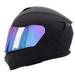 Zorax Falcon Noir Mat XXXL (65-66cm) Casque Moto intégral homologué Approuvé ECE 22.06 + Supplémentaire Visière Iridium