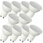 10 Ampoules led GU10 dimmable 460 Lumens Blanc Chaud 3000K, 6 Watts Compatible Variateurs