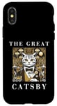 Coque pour iPhone X/XS The Great Catsby, Funny Cat Design, Cat Lover, Film