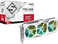 ASRock Steel Legend Radeon RX 7800 XT 16GB OC - Grafikkort - Radeon RX 7800 XT - 16 GB GDDR6 - PCIe 4.0 x16 - 3 x DisplayPort, HDMI - låda