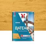 V33 Vernis bois extérieur Chêne clair satin - Vernis bateau - Protection extrême UV et sels marins - Résistance aux écarts de températures - Ecolabel -1L