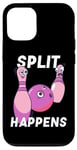 Coque pour iPhone 12/12 Pro Split Happens Bowler Funny Bowling