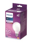 Philips ampoule LED Globe E27 60W Blanc Froid Dépolie, verre