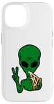 Coque pour iPhone 14 Alien Loving Pizza, ET, vaisseau spatial, zone 51, OVNI, UAP, DRONE