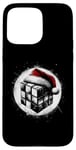 Coque pour iPhone 15 Pro Max Magic Cube Bonnet de Père Noël – Cube coloré vintage pour amoureux de Noël