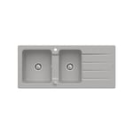 Villeroy&boch - Evier céramique gris fossil architectura 2 bacs 1 égouttoir