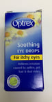 Optrex Soothing Eye Drops - Itchy Eyes Pollen HayFever Relieves Irritation- 10ml