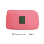 Travel Storage Bag Usb Cable Organizer Shockproof Watermelon Red L