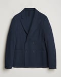 Harris Wharf London Double Breasted Peak Lapel Jersey Blazer Navy Twil