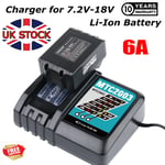 Fast Battery Charger Fit For Makita BL1830 BL1840 BL1850 7.2V-18V 6A LCD Display