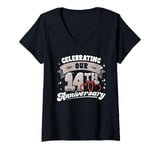 Womens 14th Wedding Anniversary Celebrating 14 Years Matching Gift V-Neck T-Shirt