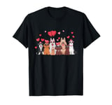 Valentine’s Day Cute Dogs Heart Sunglasses Animal Lover Dog T-Shirt