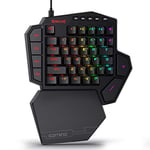 Redragon K585 DITI Clavier de Jeu mécanique RGB à Une Main, Clavier de Jeu Professionnel Filaire de Type C avec 7 Touches Macro intégrées, Repose-Poignet détachable, 42 Touches (Interrupteur Rouge)