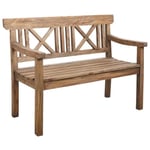 Banc de jardin - Bois naturel - 2 places - Meuble de jardin