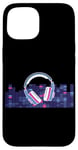 Coque pour iPhone 15 Casque pour artistes, DJ, contrôle audio LED clignotant