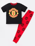 Manchester United Manchester United Fc Football Short Sleeve Pyjamas, Red, Size Age: 3-4 Years, Women