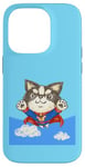 Coque pour iPhone 14 Pro chihuahua super-héros mignon chien chiot animal de compagnie drôle animal art illustration