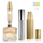 JOOMOKO Perfume Atomiser, Perfume Travel Bottle, 10ML Refillable Perfume Bottle Portable Perfume Dispenser Empty Perfume Spray Bottle Easy to Refill Perfume Atomiser for Women Men(GOLD＆SILVER)