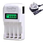 4-Slots Speedy DuraPro LCD Display Battery Charger for AA AAA Rechargeable Batteries AA/AAA/Ni-Cd/Ni-MH