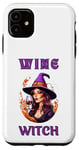 Coque pour iPhone 11 Sorcière du vin d'Halloween buvant sa potion