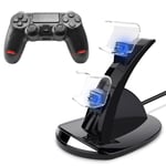 PS4 Kontroll med Laddstation för PS4 - Laddare / Handkontroll Black 1-Pack Kontroll + Laddstation