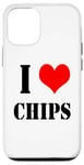 Coque pour iPhone 12/12 Pro J'aime chips de pommes de terre I Love Chips