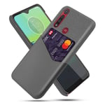 Bofink Motorola Moto G8 Play skal med korthållare - Silver/Grå